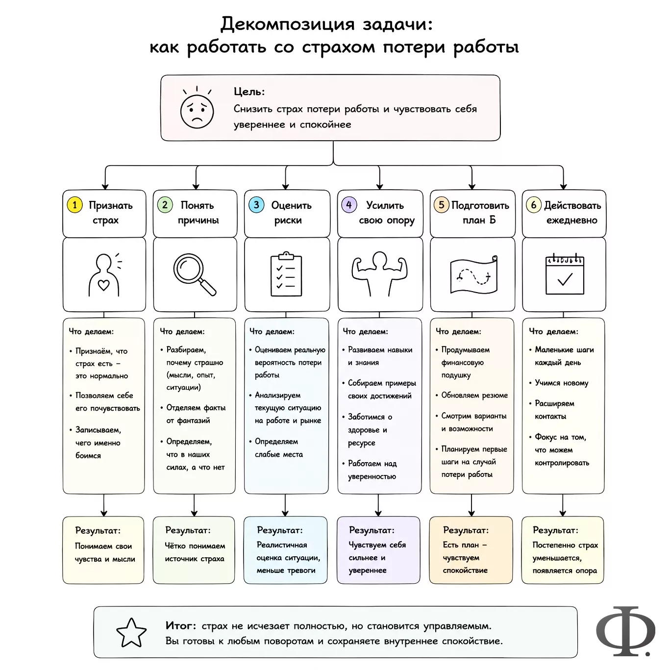 Схема поиска работы с разбивкой на отдельные задачи